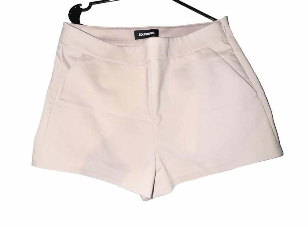 Express Mid Rise Tailored Shorts Size 8 Pink Stretch